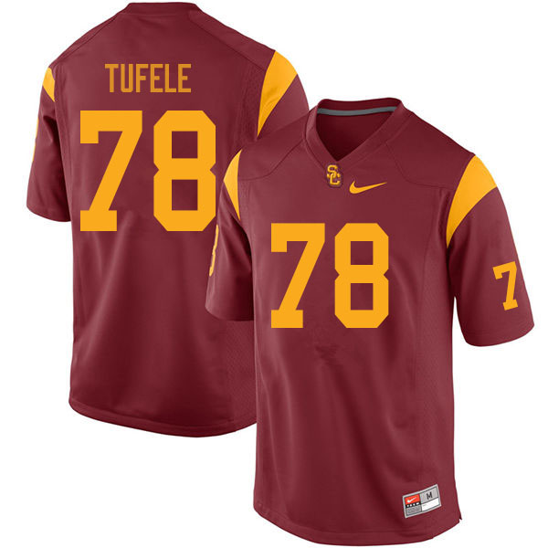 Men #78 Jay Tufele USC Trojans College Football Jerseys Sale-Cardinal